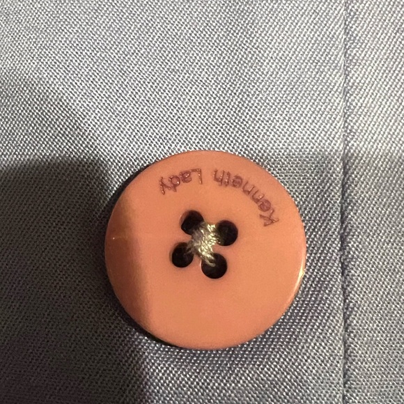 Kenneth Lady Blue Trench Coat with Double Breasted Closure and Matching Belt - Picture 8 of 8